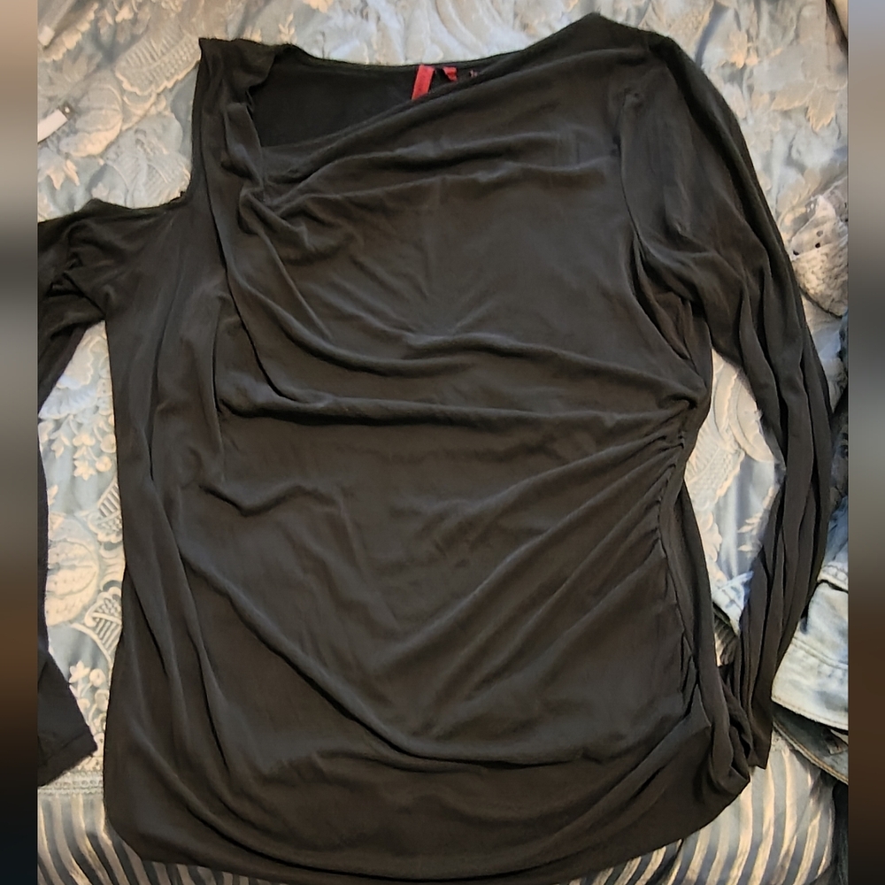 Scarlett Black Draped Long-Sleeve Top